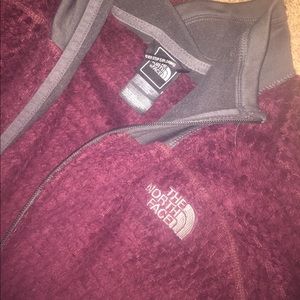 Maroon Fuzzy Northface Jacket